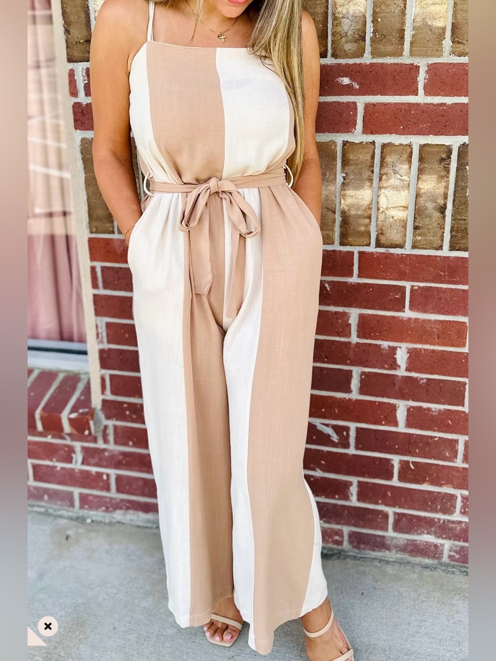 Anniewear Color Block Linen Wide Leg
Jumpsuit NWT Size XL